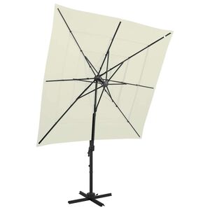vidaXL Parasol de jardin &agrave; 4 niveaux avec m&acirc;t en aluminium sable