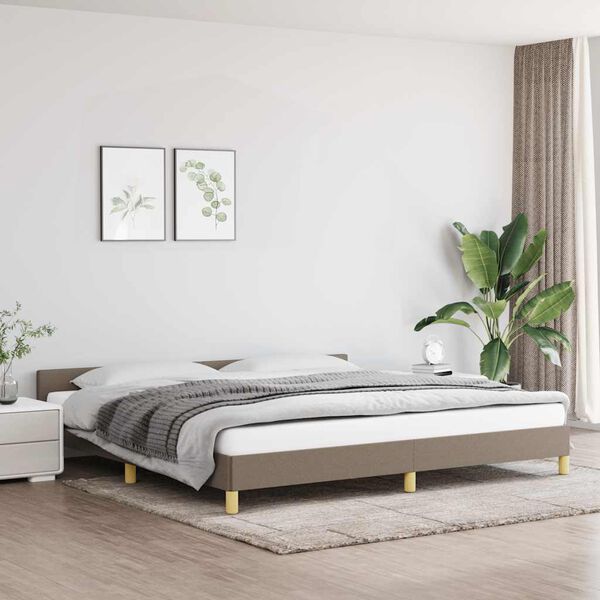 vidaXL Cadre de lit sans matelas taupe 200x200 cm tissu