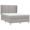 vidaXL Sommier &agrave; lattes de lit avec matelas Gris clair 140x200cm Tissu