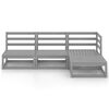 vidaXL Salon de jardin 4 pcs gris bois de pin massif