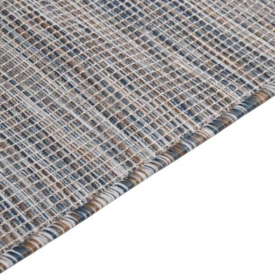 vidaXL Tapis à tissage plat d'extérieur 80x150 cm Marron et bleu