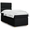 vidaXL Sommier à lattes de lit avec matelas Noir 100x200 cm Tissu