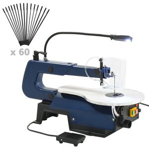 vidaXL Scie &agrave; chantourner &eacute;lectrique avec p&eacute;dale et lampe LED 125 W