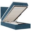 vidaXL Cadre de lit ottoman avec matelas bleu fonc&eacute; 90x190 cm velours