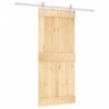 vidaXL Porte coulissante et kit de quincaillerie 90x210 cm pin massif