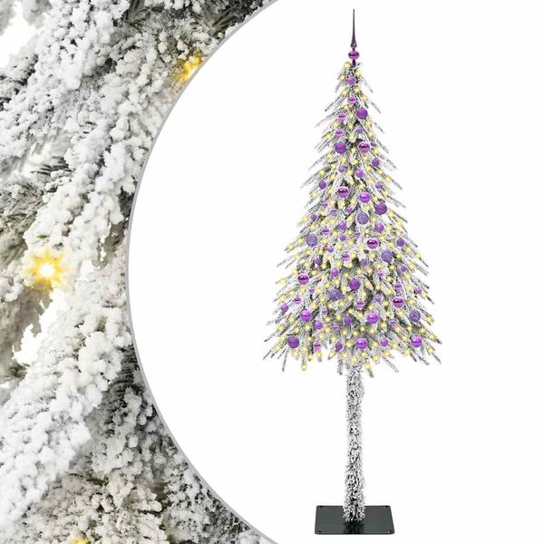 vidaXL Sapin de No&euml;l avec 300 LED Blanc 210 cm PE et Acier