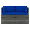 vidaXL Canap&eacute; palette de jardin 2 places avec coussins Bois de pin
