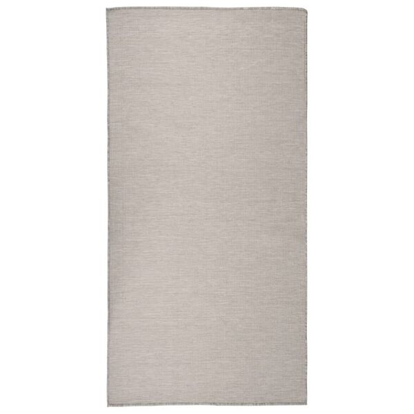 vidaXL Tapis &agrave; tissage plat d'ext&eacute;rieur 100x200 cm gris clair