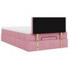 vidaXL Lit ottoman avec matelas rose 120x190 cm velours