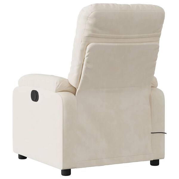 vidaXL Fauteuil inclinable de massage beige tissu microfibre