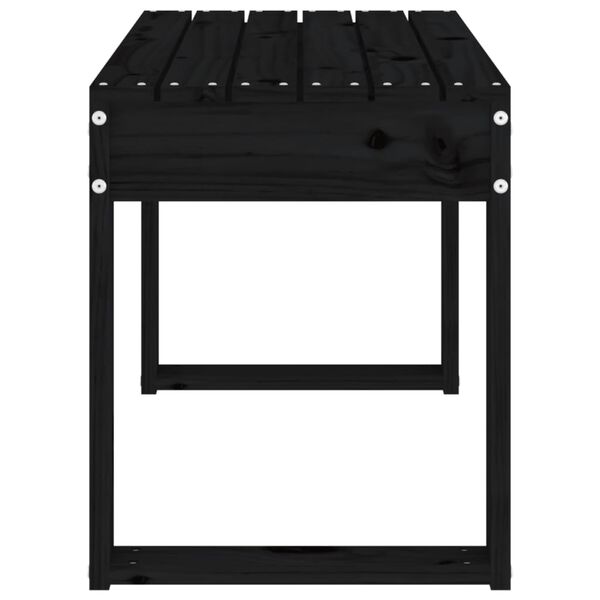 vidaXL Banc de jardin noir 80x38x45 cm bois massif de pin