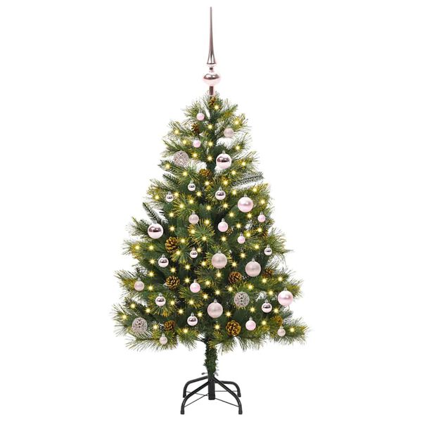 vidaXL Sapin de No&euml;l artificiel avec branches pliables et c&ocirc;nes 150 cm