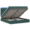 vidaXL Lit coffre avec matelas et LED Vert fonc&eacute; 140 x 190 cm Velours