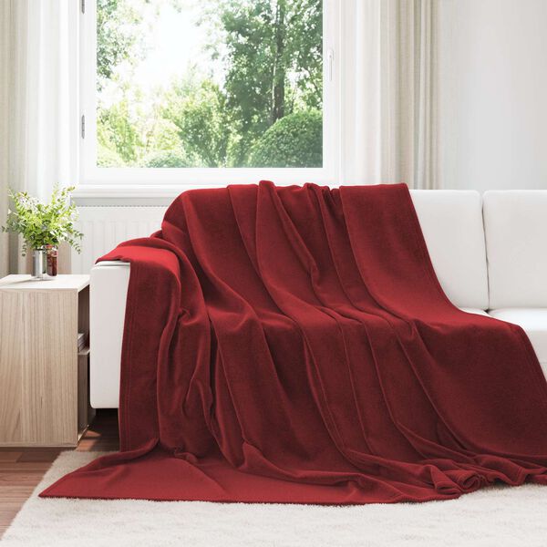 vidaXL Couvertures &agrave; jeter 6 pcs Rouge Bordeaux 220 x 240 cm Toison