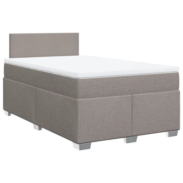 vidaXL Sommier &agrave; lattes de lit avec matelas taupe 120x190 cm tissu