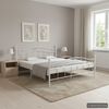vidaXL Cadre de lit sans matelas blanc m&eacute;tal 140x200 cm