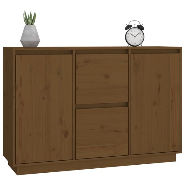 vidaXL Buffet Marron miel 111x34x75 cm Bois massif de pin