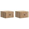 vidaXL Cabinet de chevet mural 2 pc Ch&ecirc;ne artisanal 33 x 34,5 x 20 cm