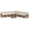 vidaXL Ensemble de canap&eacute; de jardin 10 pc Beige et blanc cr&egrave;me