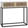 vidaXL Table console blanc 80x30x75 cm bois d'ing&eacute;nierie et fer