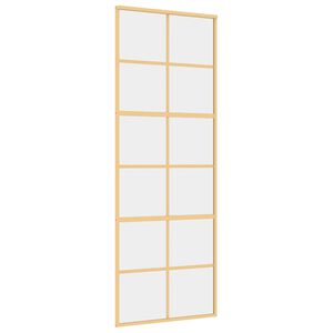 vidaXL Porte coulissante dor&eacute; 76x205 cm verre ESG clair et aluminium