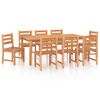 vidaXL Ensemble &agrave; manger de jardin 9 pcs Bois de teck solide