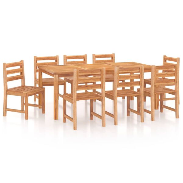 vidaXL Ensemble &agrave; manger de jardin 9 pcs Bois de teck solide