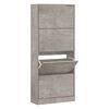vidaXL Armoire &agrave; chaussures Gris b&eacute;ton 63x24x147 cm Bois d'ing&eacute;nierie