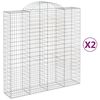 vidaXL Paniers à gabions arqués 2 pcs 200x50x200/220 cm Fer galvanisé