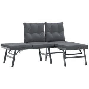 vidaXL Bancs de jardin avec coussins lot de 2 acier enduit de poudre
