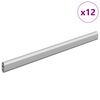 vidaXL Tige de placard 12 pcs Argent&eacute; 764 x 15 x 29 mm