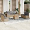vidaXL Salon de jardin avec coussins 8pcs m&eacute;lange beige r&eacute;sine tress&eacute;e