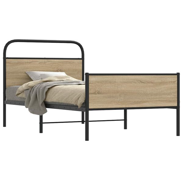 vidaXL Cadre de lit sans matelas 100x200 cm ch&ecirc;ne sonoma