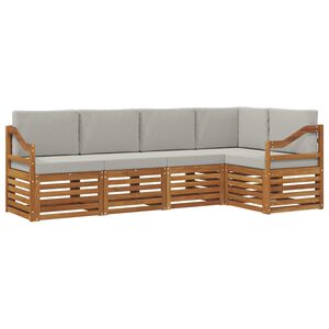 vidaXL Ensemble de canap&eacute; d'angle 5 pcs Gris Naturel et Clair