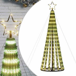 vidaXL Sapin de No&euml;l &agrave; LED 275 LED blanc chaud 180 cm