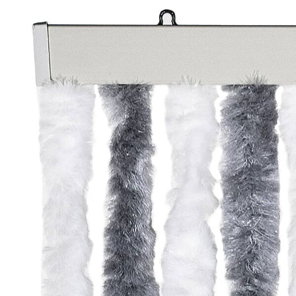vidaXL Moustiquaire gris et blanc 118x220 cm chenille