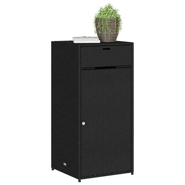 vidaXL Armoire de rangement de jardin noir 55x55x111 cm r&eacute;sine tress&eacute;e