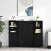vidaXL Haut Armoire avec tiroir 3 pcs Ch&ecirc;ne noir Bois d'ing&eacute;nierie