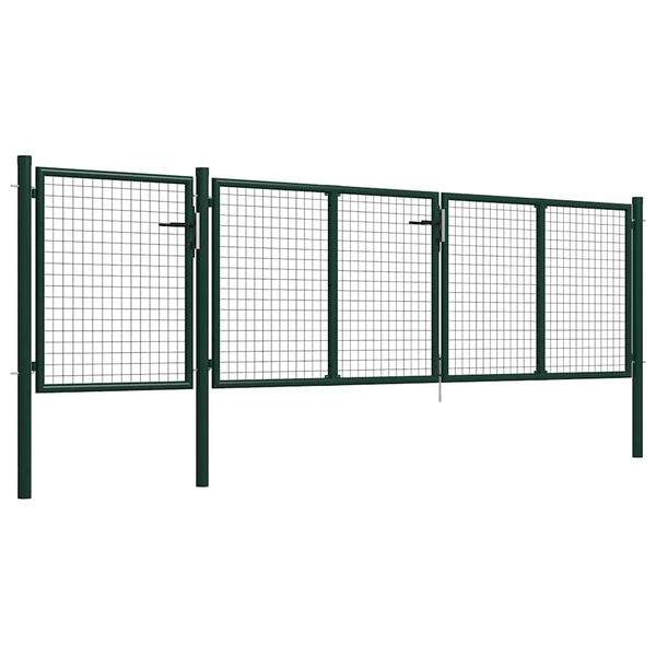vidaXL Portail de jardin en acier vert 400 x 75 cm