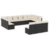 vidaXL Salon de jardin avec coussins 13 pcs noir r&eacute;sine tress&eacute;e