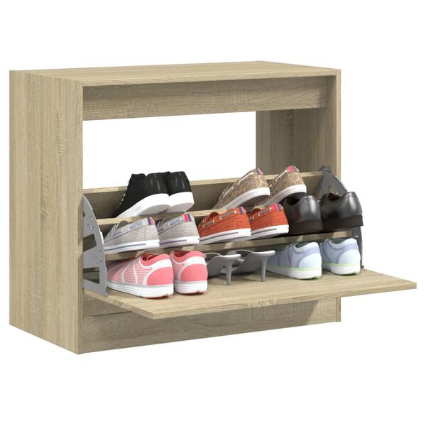 vidaXL Armoire à chaussures chêne sonoma 80x42x69 cm bois d'ingénierie
