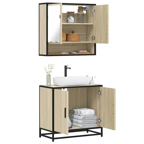 vidaXL Ensemble de meubles de salle de bain 2 pcs chêne sonoma