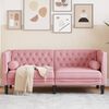 vidaXL Canap&eacute; Chesterfield avec traversins 2 places rose velours