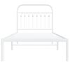 vidaXL Cadre de lit m&eacute;tal sans matelas avec t&ecirc;te de lit blanc 90x200cm