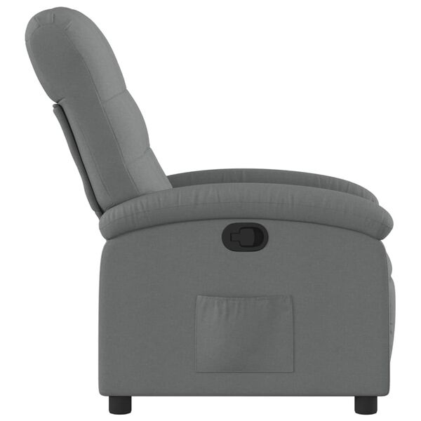 vidaXL Fauteuil inclinable en tissu gris foncé