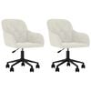 vidaXL Chaises pivotantes &agrave; manger lot de 2 Cr&egrave;me Velours