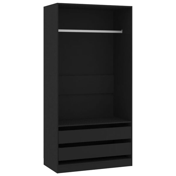 vidaXL Garde-robe Noir 100x50x200 cm Bois d'ing&eacute;nierie
