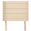 vidaXL T&ecirc;te de lit avec oreilles Cr&egrave;me 93x16x118/128 cm Tissu