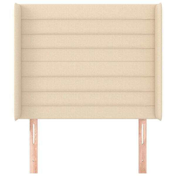 vidaXL T&ecirc;te de lit avec oreilles Cr&egrave;me 93x16x118/128 cm Tissu