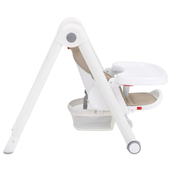 vidaXL Chaise haute b&eacute;b&eacute; Beige Aluminium